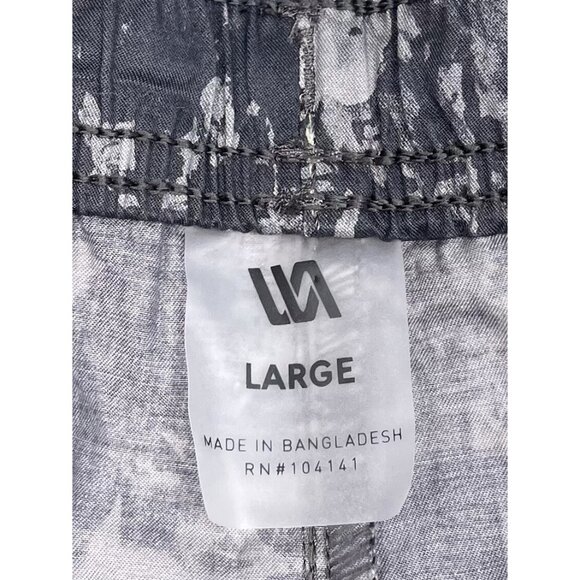 VRST Mens LARGE Monochromatic Floral Grey 7" Easy SHORT Drawstring Waist NWT NEW - Picture 9 of 10